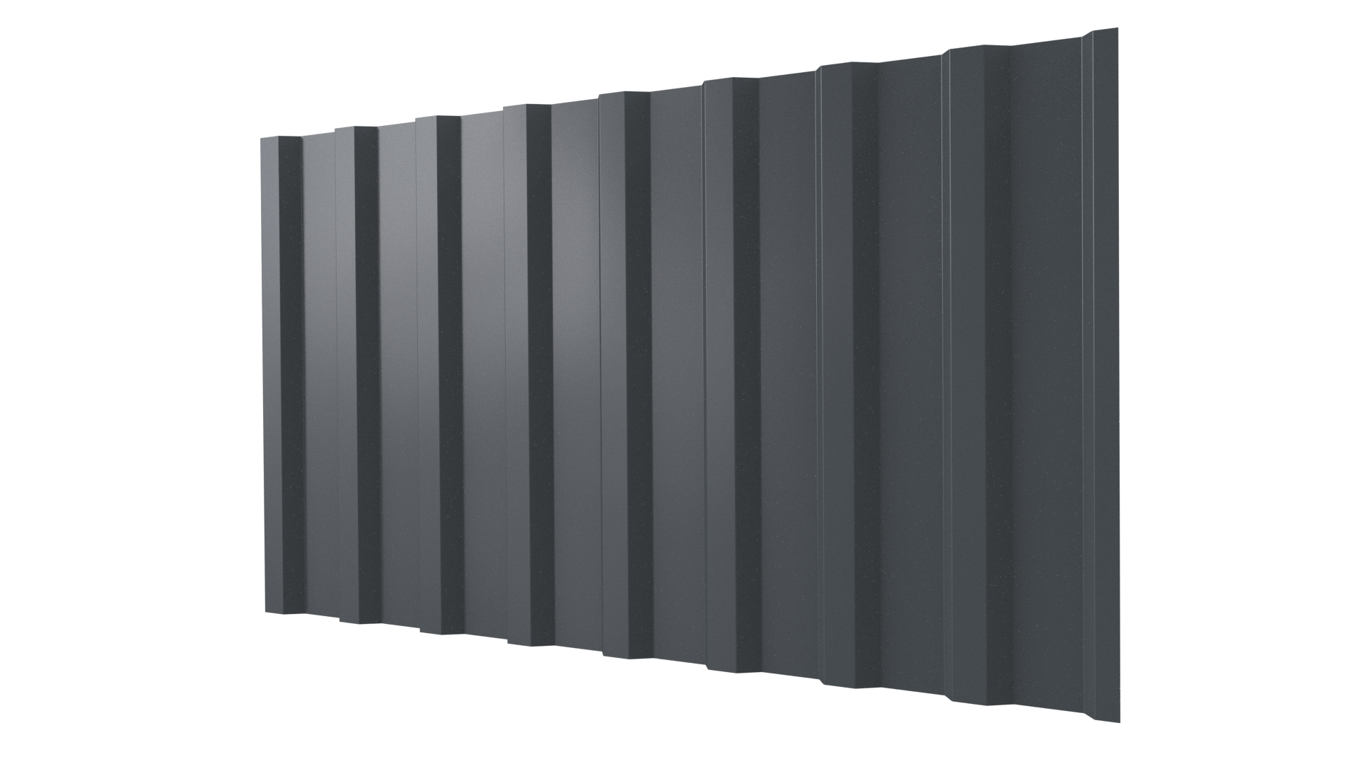 Профнастил С20B 1150/1100x0,65 мм, 7011 железно-серый глянцевый
