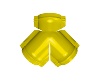 Тройник Y конька круглого 625x510 мм, 1018 цинково-желтый глянцевый