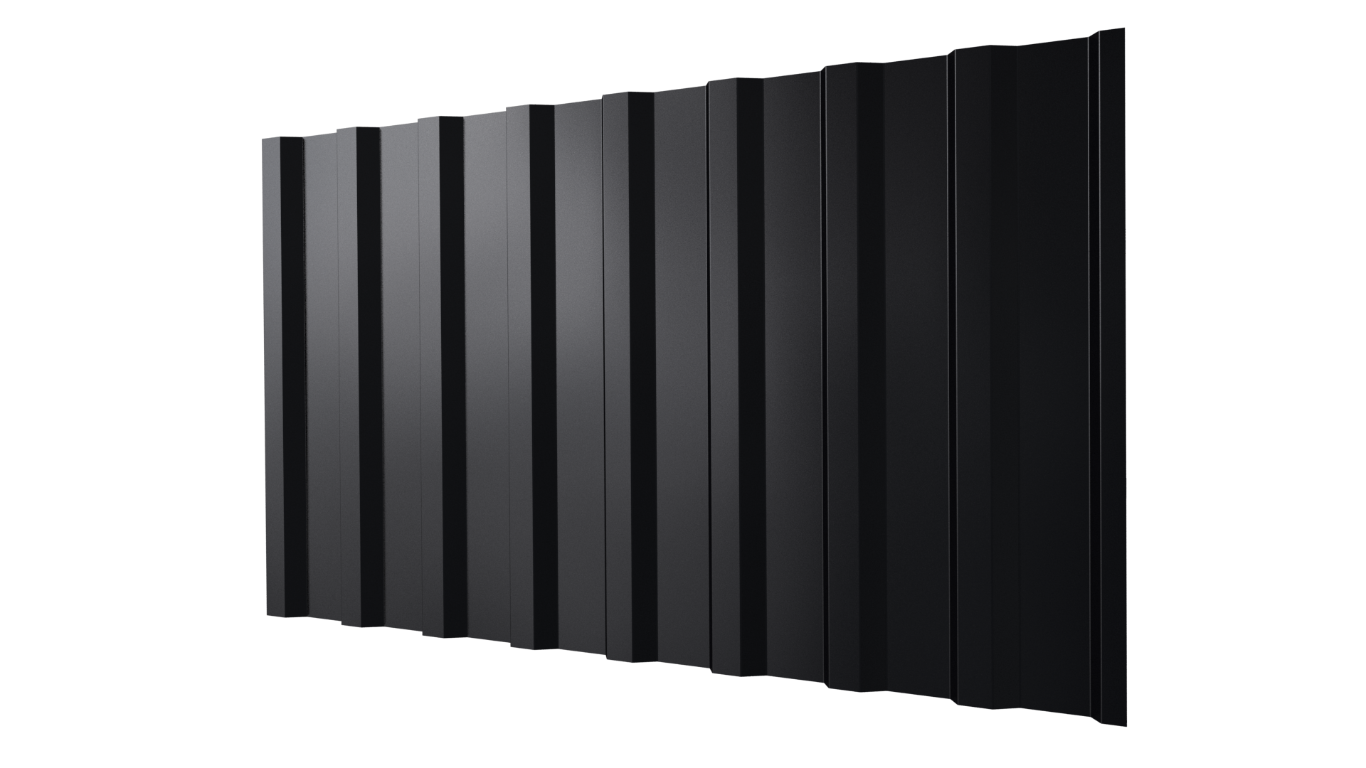 Профнастил С20B 1150/1100x0,5 мм, 9005 черный янтарь глянцевый