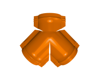 Тройник Y конька круглого 625x510 мм, 2011 насыщенный оранжевый глянцевый