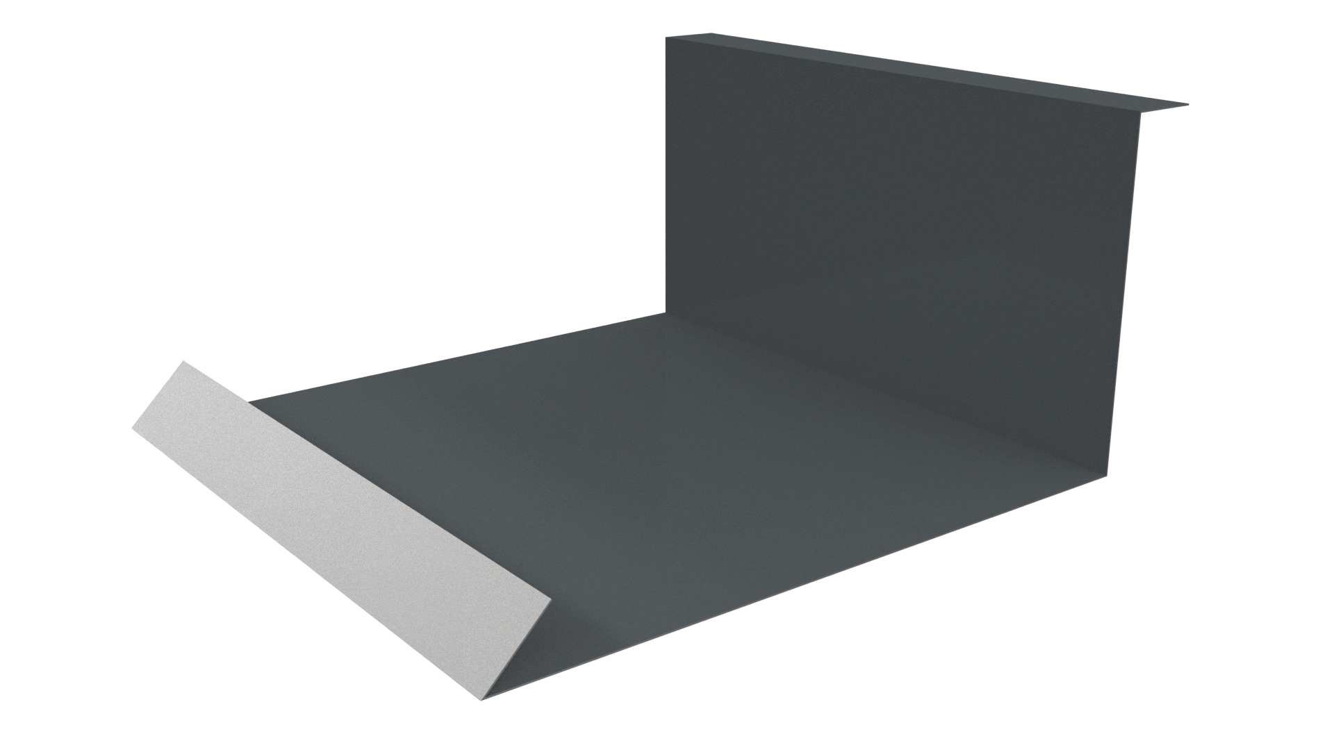 Планка примыкания нижняя 100x200x2000 мм, 7011 железно-серый глянцевый