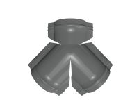 Тройник Y конька круглого 625x510 мм, 7037 пыльно-серый глянцевый