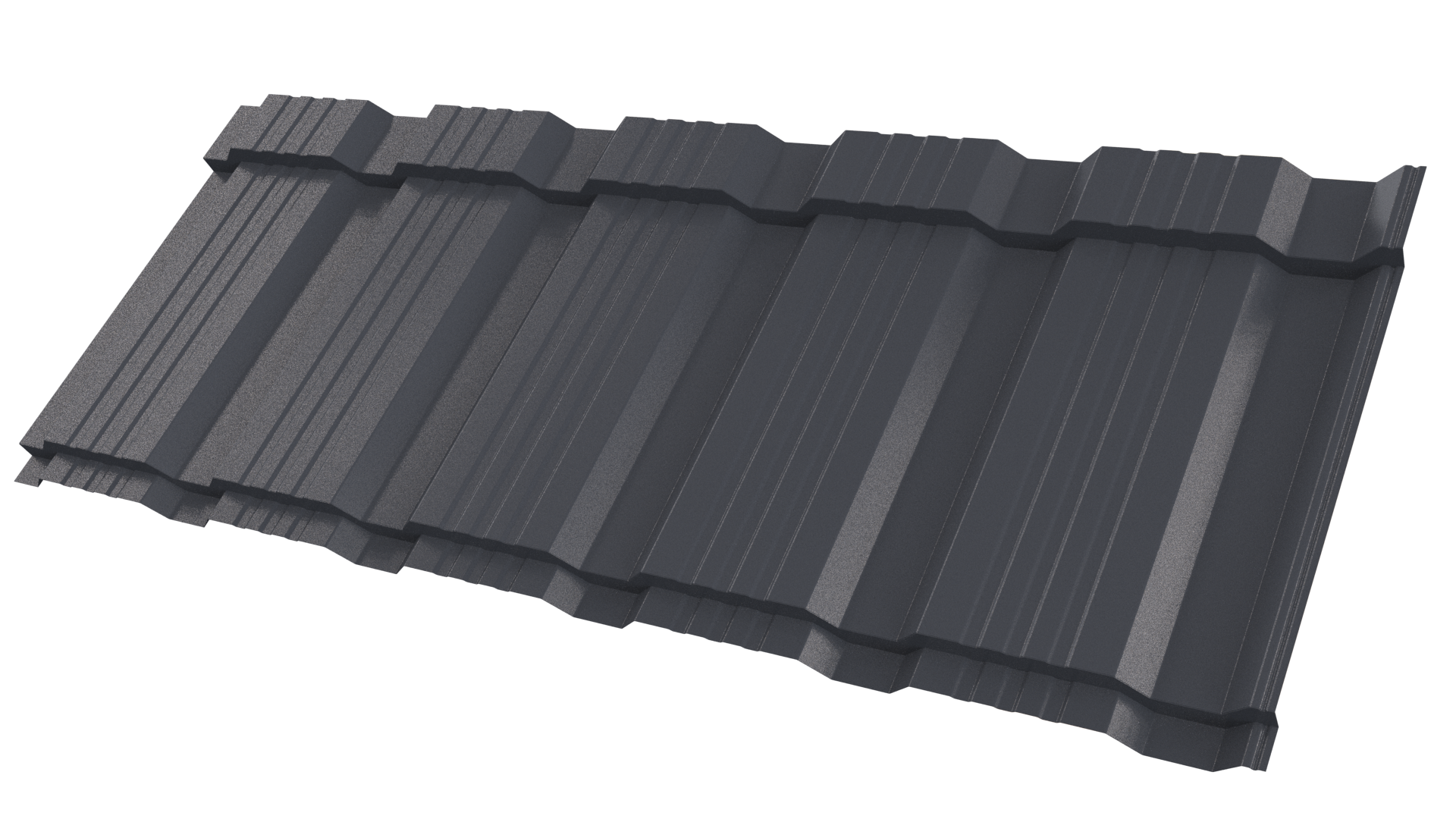 Металлочерепица Каскад 1195/1130x0,5 мм, 7024 графитовый серый PUR Pruf