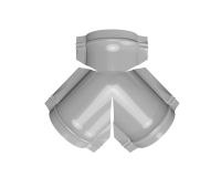 Тройник Y конька круглого 625x510 мм, 7047 телегрей 4 глянцевый