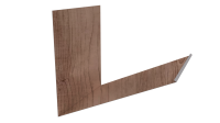 Планка примыкания верхняя к трубе фальц 250x210 мм, Орех 3D