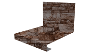 Планка примыкания нижняя к трубе фальц 140x200 мм, Дикий камень