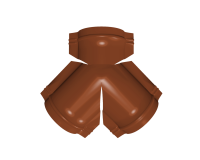 Тройник Y конька круглого 625x510 мм, 8004 медно-коричневый глянцевый