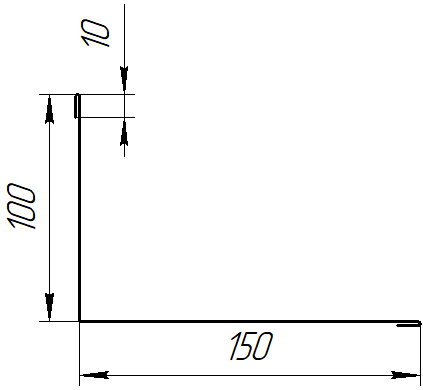 Планка примыкания верхняя 100x150x2000 мм, 3011 коричнево-красный глянцевый