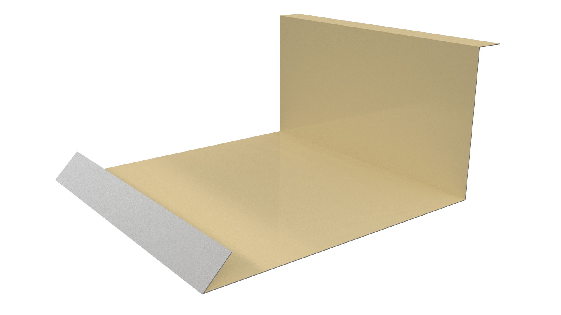 Планка примыкания нижняя 100x200x2000 мм, 1014 слоновая кость глянцевый