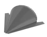 Заглушка конька круглого R110 конусная, 9006 бело-алюминиевый глянцевый