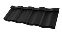 Металлочерепица Геркулес 30 1200/1150x0,5 мм, 9005 черный янтарь стальной бархат