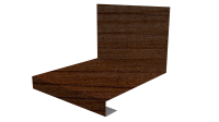 Планка примыкания нижняя к трубе фальц 140x200 мм, Золотой орех 3D