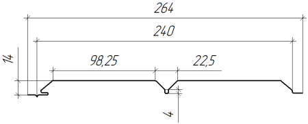Л-брус 264/240x0,45 мм, 7004 сигнальный серый глянцевый