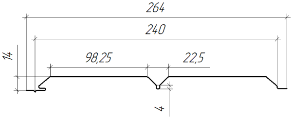 Л-брус 264/240x0,4 мм, 9005 черный янтарь глянцевый