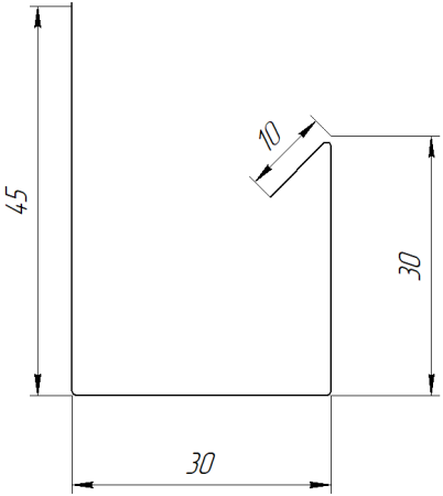 Планка П-образная Блок-хаус 30x30x2000 мм, Дуб Локарно 3D
