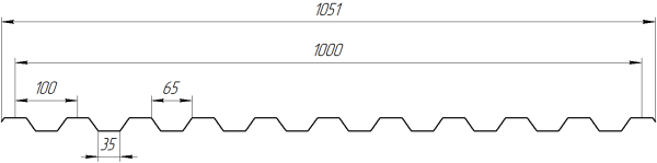 Профнастил С21 1051/1000x0,45 мм, 7011 железно-серый глянцевый