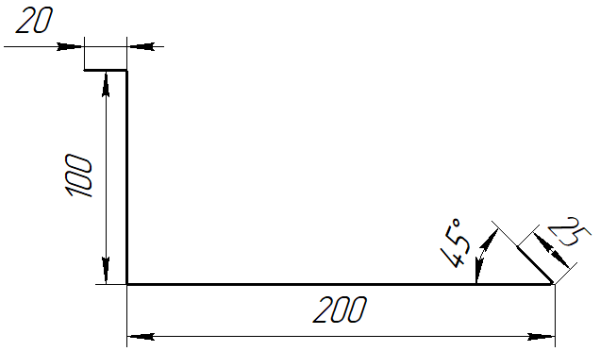 Планка примыкания нижняя 100x200x2000 мм, 3020 транспортный красный глянцевый