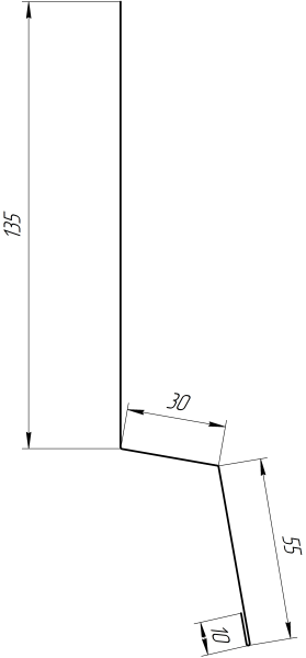 Планка стартовая фальц 135x30x55 мм, 8004 медно-коричневый глянцевый