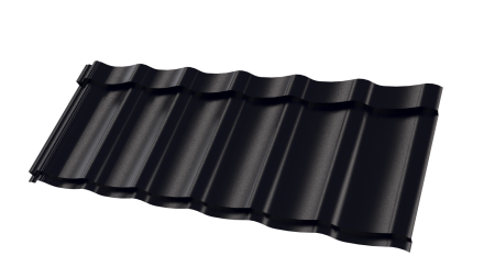 Металлочерепица Супермонтеррей 1180/1100x0,5 мм, 9005 черный янтарь глянцевый