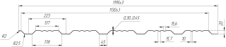 Профнастил К20 1195/1130x0,45 мм, Золотистый дуб 3D