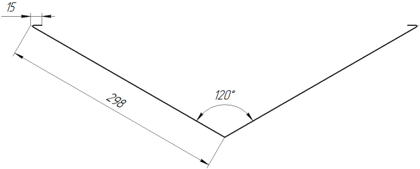 Планка ендовы нижняя 298x298x2000 мм, 3011 коричнево-красный глянцевый