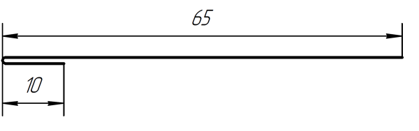 Планка завершающая 65x2000 мм, 9005 черный янтарь матовый