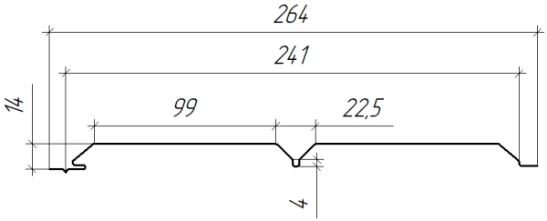 Софит Л-брус перфорированный 264/241x0,45 мм, 1018 цинково-желтый глянцевый
