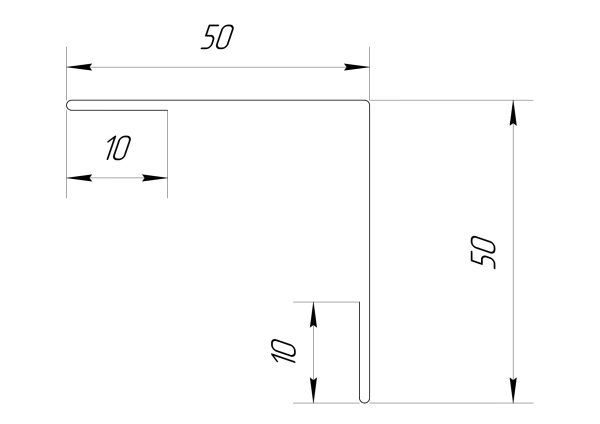 Планка угла наружного 50x50x2000 мм, 2011 насыщенный оранжевый глянцевый